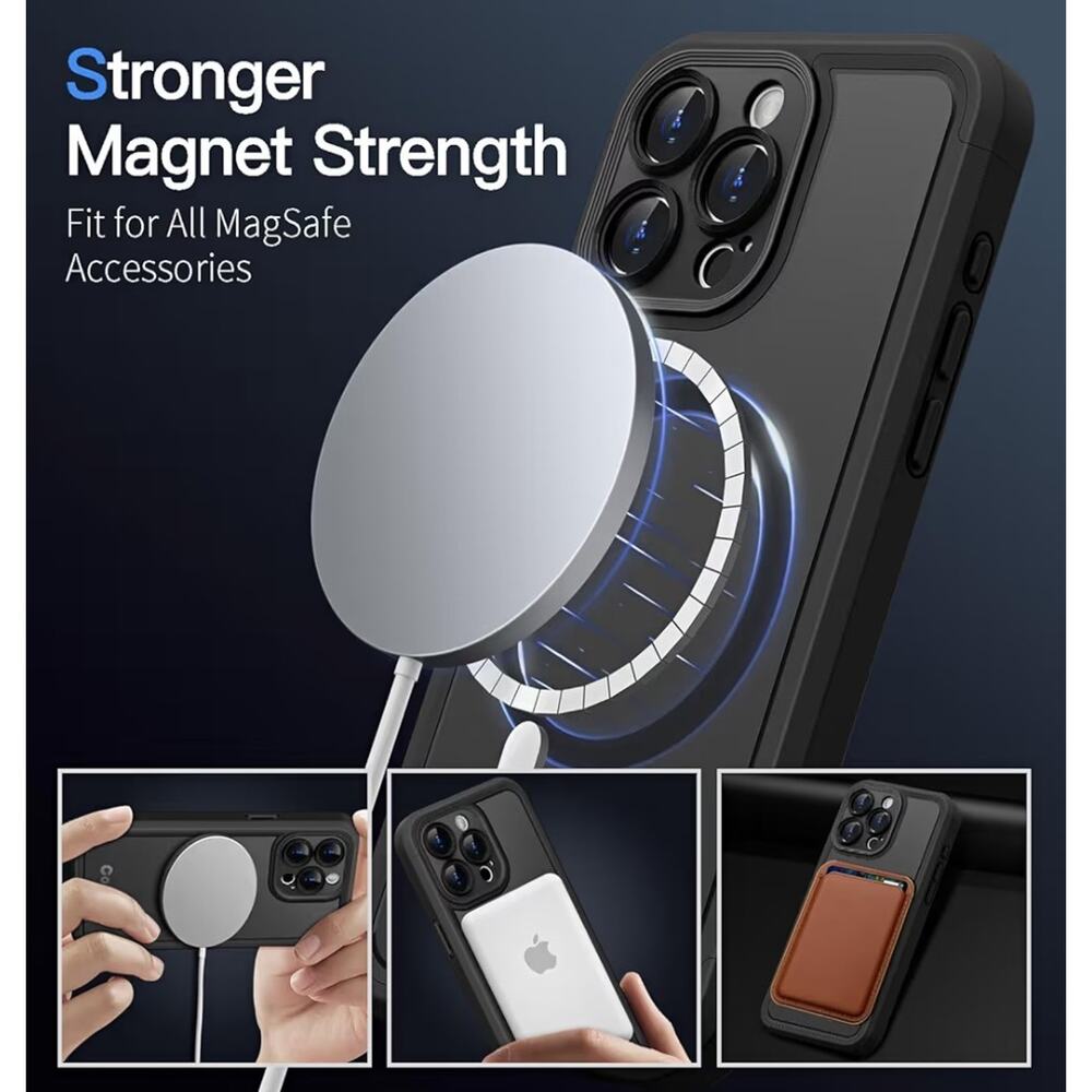 COOLQO Magnetic for iPhone 15 Pro Max Case, Dual Layer Matte Scratch-Resistant, - Picture 5 of 6